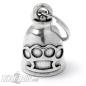 Preview: Biker-Bell mit starkem Schlagring-Motiv Outlaw Rebel Motorrad-Glocke Glücksbringer